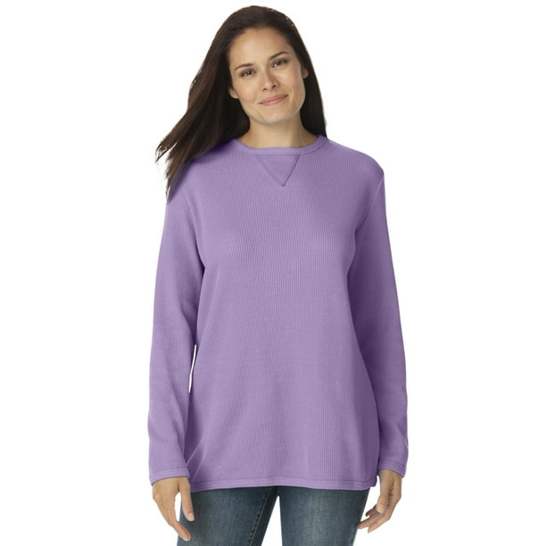 Woman Within Womens Plus Size Thermal Sweatshirt